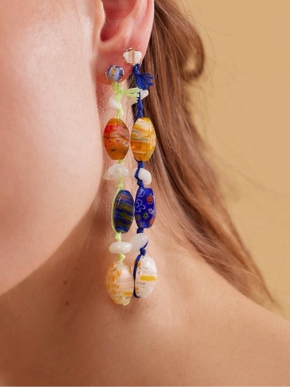 Free People x Ariana Ost "Voyage" Dangle Earrings in Blue